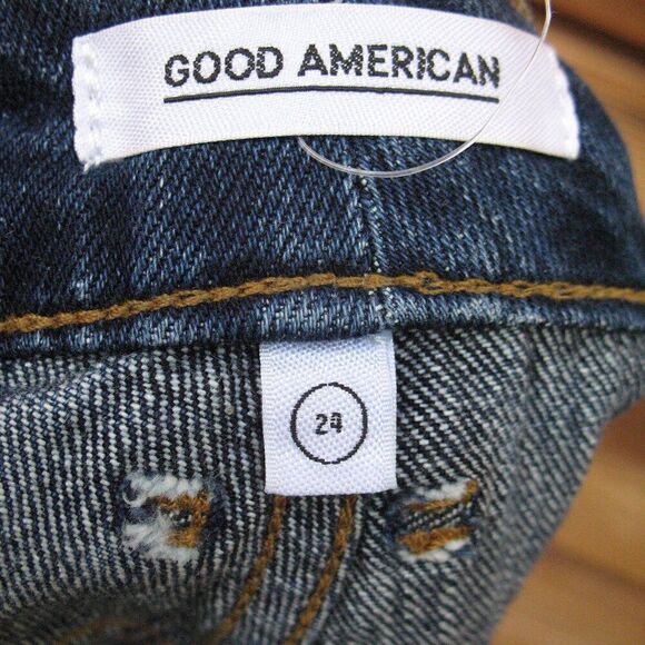 NWT Good American Stretch Plus Size Cut Off High Waist Denim Jean Shorts - Picture 9 of 11